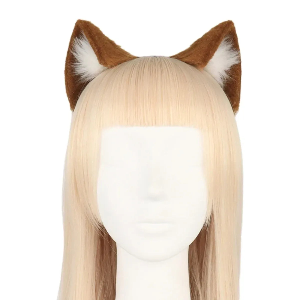 Handmade Cat Faux Fur Ears Headband - Fluffy Plush Animal Hair Hoop