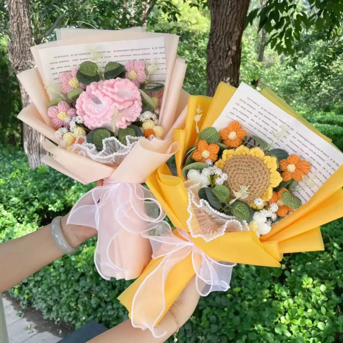 Handmade Crochet Flower Bouquet – Gift for Weddings &amp; Graduations