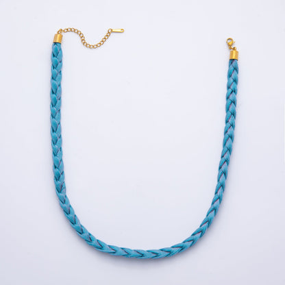 Handmade Fabric Braided Bandana Necklace 17 inch long WA-880