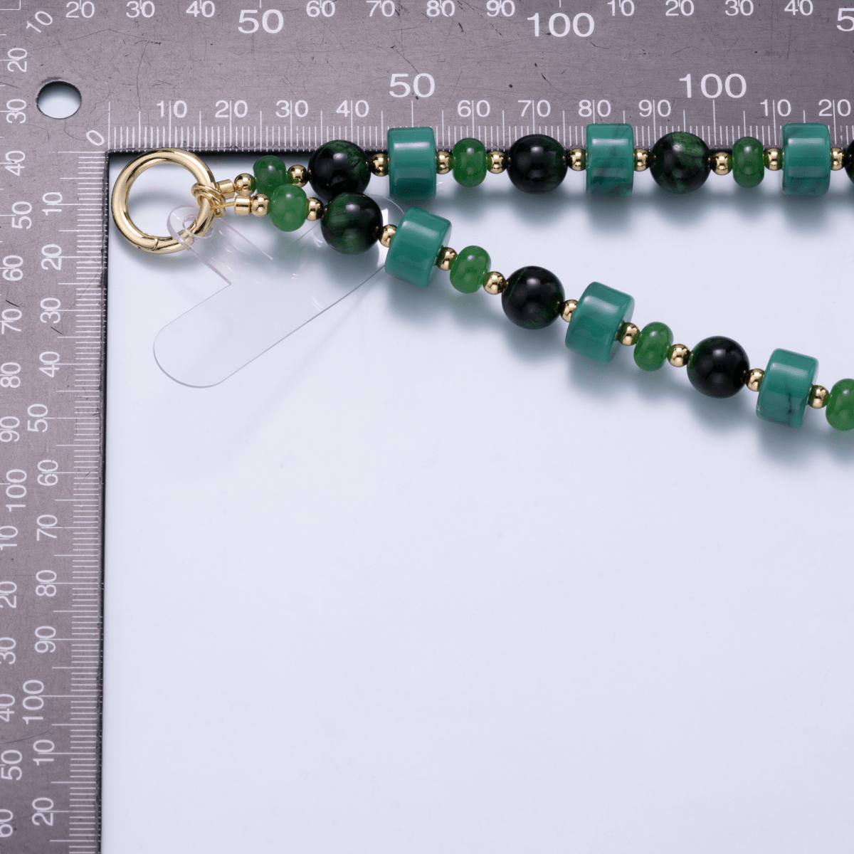 Handmade Green, Red, Pink, Grey, Blue, Peach Rondelle Gemstone Phone Strap Wristlet | WB-00342 ~ WB-00349