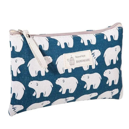 Handmade Retro Pencil Case Large Capacity Stationary Case Cool Stylish Printed Pouch For Office