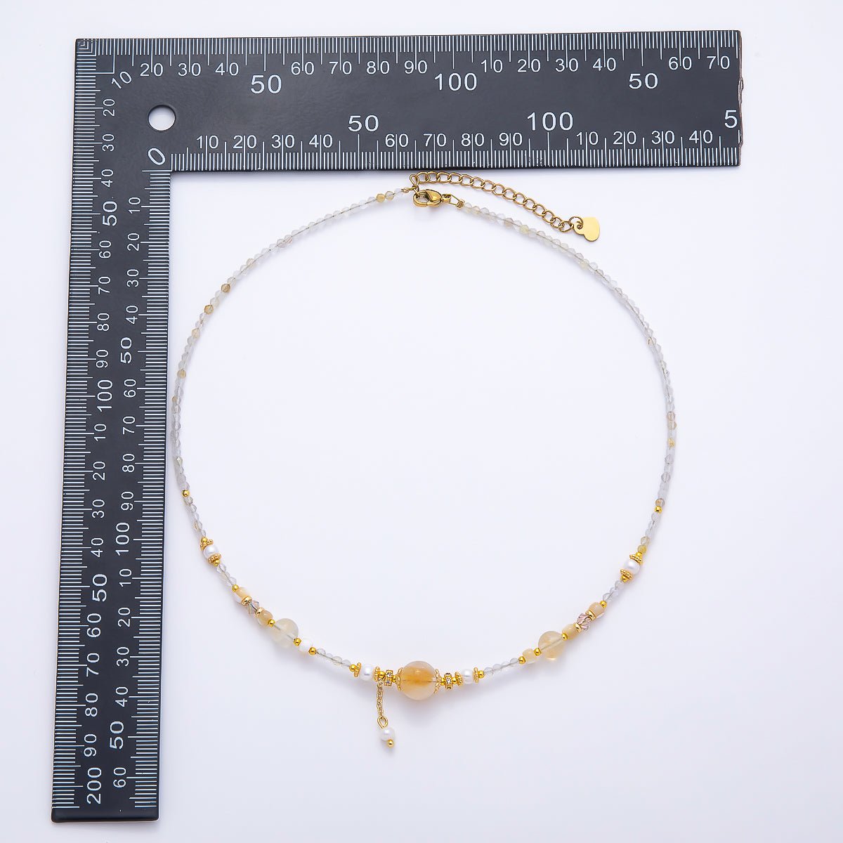 Handmade Shell Pearl White Quartz Gemstone Chain 16 Inch Necklace | WA-04735