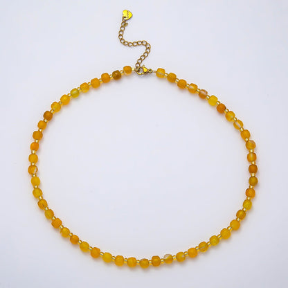 Handmade Stainless Steel 3mm Square Gemstone Chain 16 Inch Necklace | WA-04657 ~ WA-04663