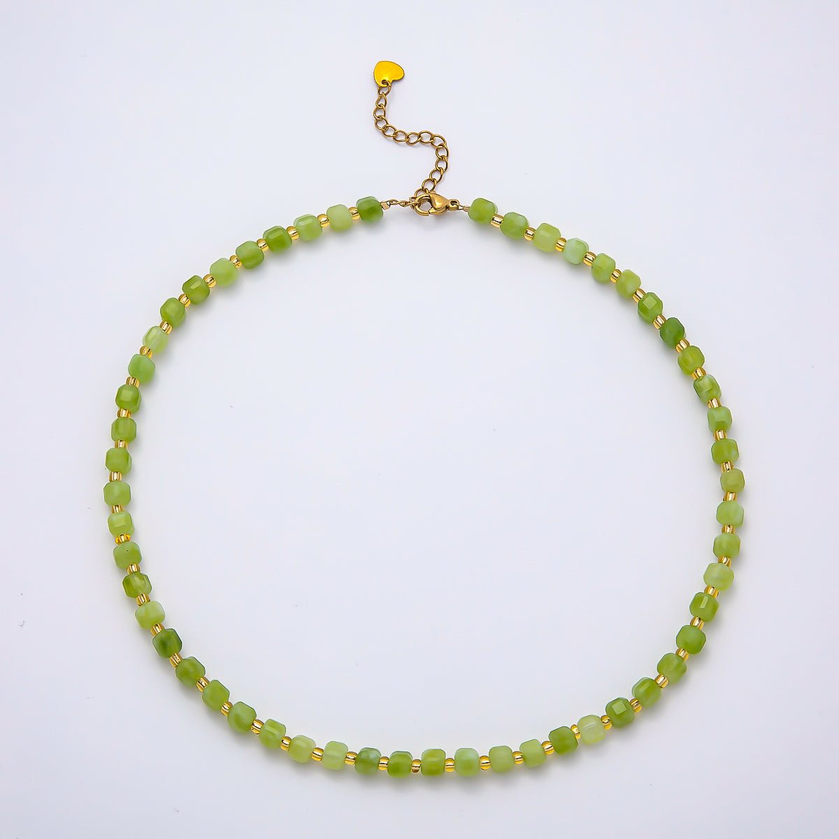 Handmade Stainless Steel 3mm Square Gemstone Chain 16 Inch Necklace | WA-04657 ~ WA-04663