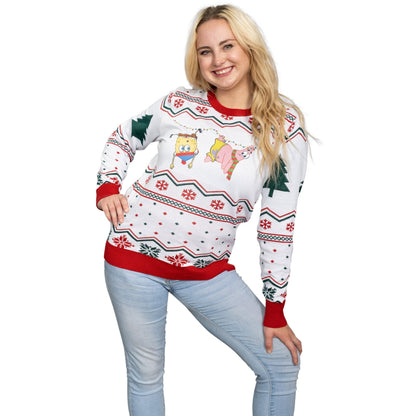 Hanging Lights SpongeBob and Patrick Christmas Sweater
