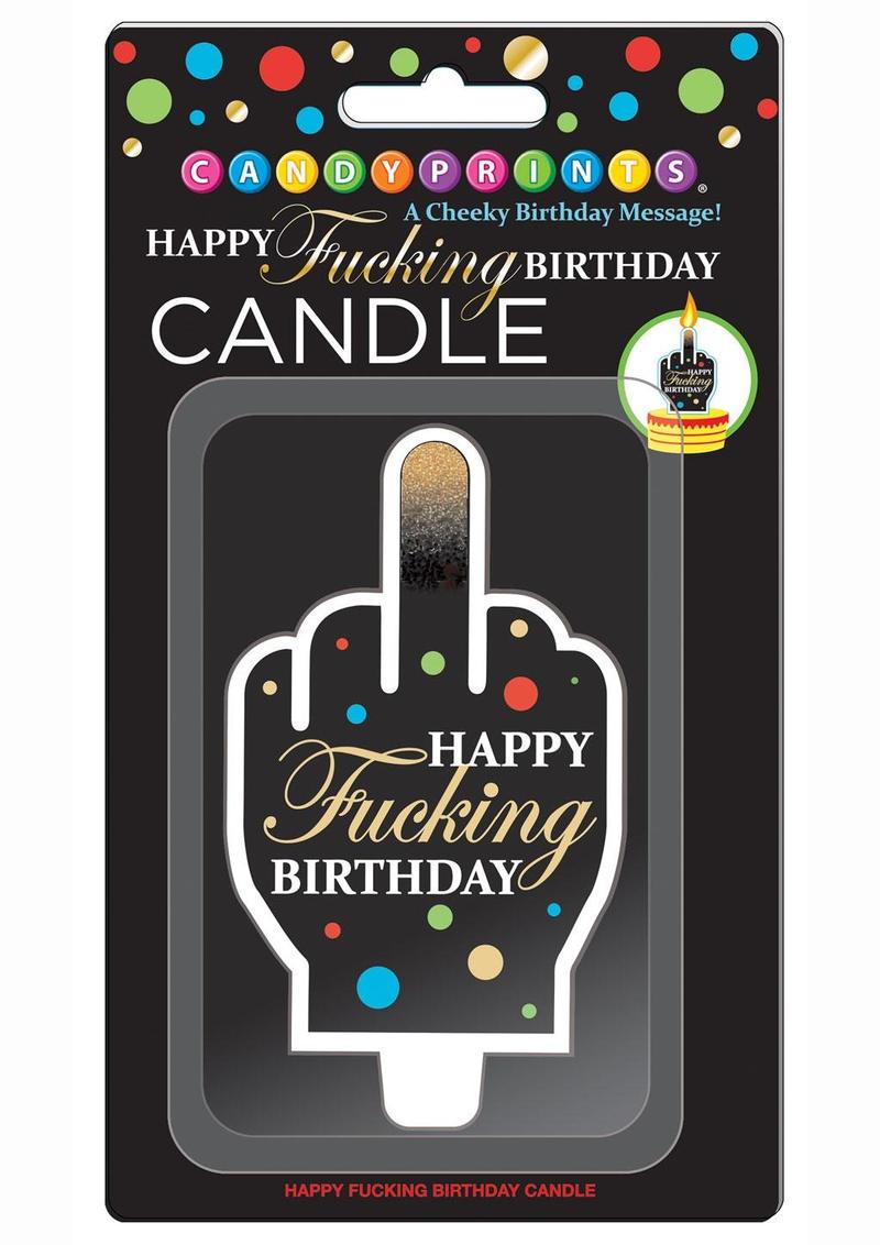 Happy Fucking Birthday FU Finger Candle Cheeky Fun