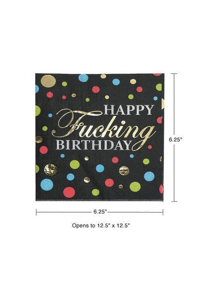 Happy Fucking Birthday Cocktail Napkins 8-Count Cheeky Design