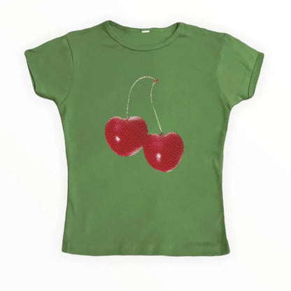 Harajuku Cherry Graphic Print T-Shirt