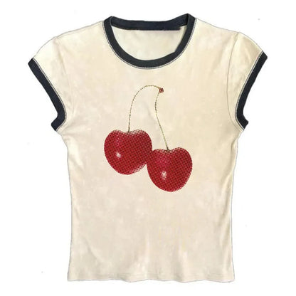 Harajuku Cherry Graphic Print T-Shirt
