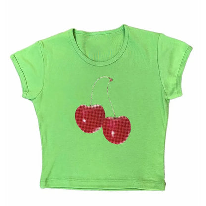 Harajuku Cherry Graphic Print T-Shirt