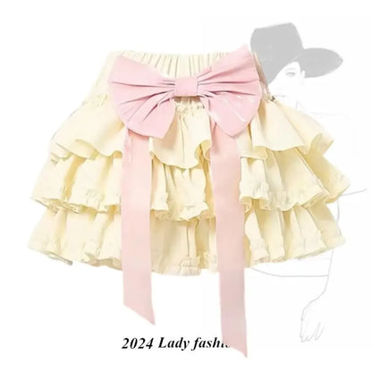 Harajuku Kawaii Lolita Mini Skirt – High Waist Ruffle Cake Layer