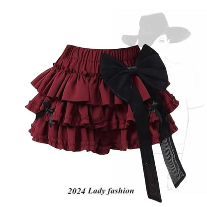 Harajuku Kawaii Lolita Mini Skirt – High Waist Ruffle Cake Layer