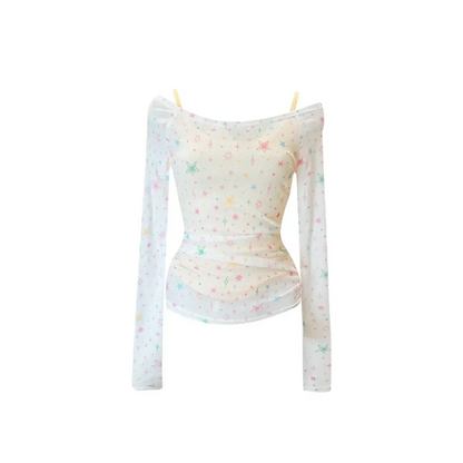 White Star Tee - Harajuku Korean Y2K Fit