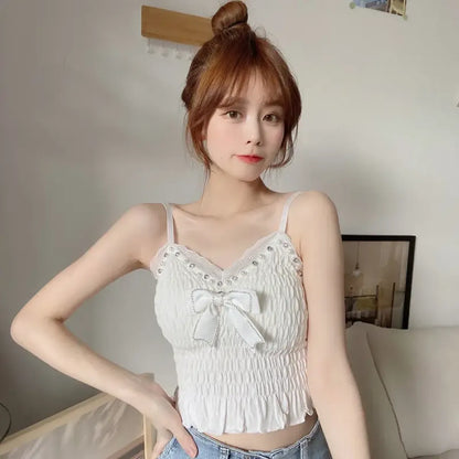 Harajuku Lace Bow Crop Top