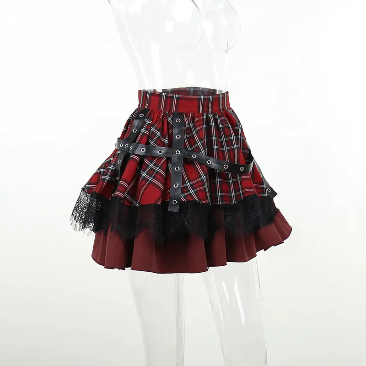 Harajuku Plaid Pleated Skirt - Y2K Mini Cake Skirt
