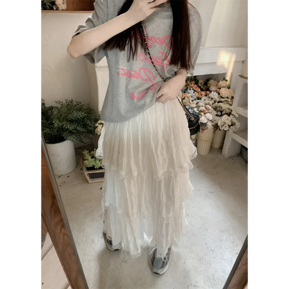 Harajuku Ruffle Lace Skirt
