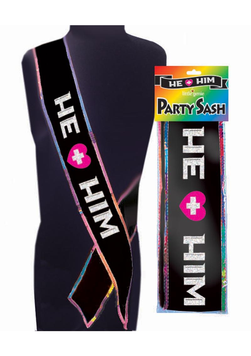 He + Him Bachelor Pride Sash