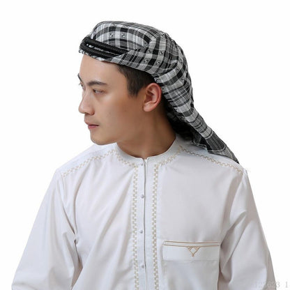 Headscarf Hijab Man Arabic Cotton Hijab Burqa Palestine Keffiyeh Scarf Arabian Islamic Clothing Men Muslim Hijab Wrap Pattern of Arab Shemagh Keffiyeh Men Arab Kufiyah Keffiyeh Arabic Muslim Head Wrap Men Scarf Shawl
