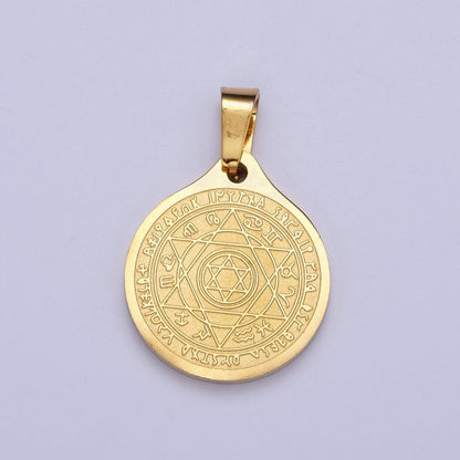 Hebrew Seven Archangels Raphael, Haniel, Michael, Gabriel, Tzafqiel, Tzadkiel, Samael Hebrew Medallion Pendant X-656