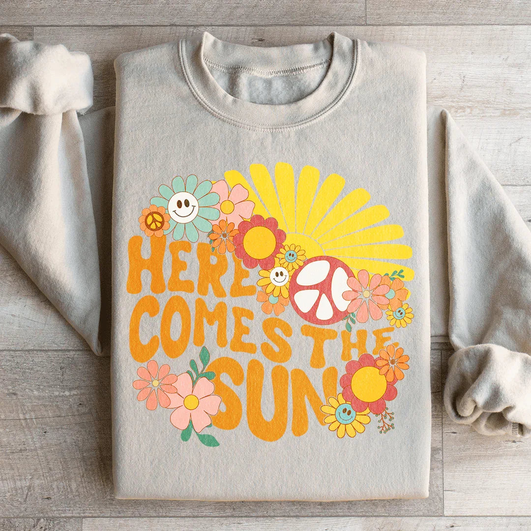 Here Comes The Sun Floral Retro Sweatshirt