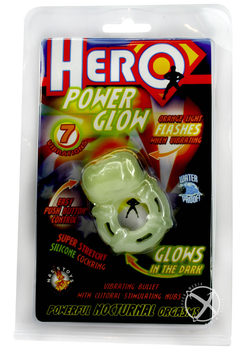Hero Power Glow Vibrating Silicone Cock Ring