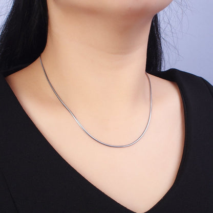Herringbone Necklace in Gold Stainless Steel Snake Chain 17.75 inch Dainty Ready to Wear Chain for Minimalist Jewelry | WA-1548 WA-1549 Clearance Pricing