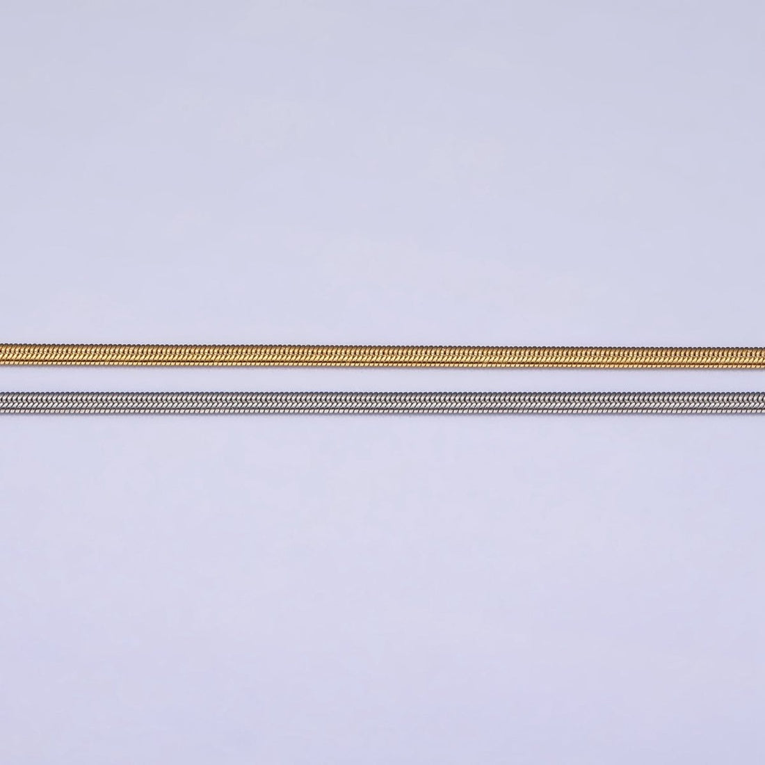 Herringbone Necklace in Gold Stainless Steel Snake Chain 17.75 inch Dainty Ready to Wear Chain for Minimalist Jewelry | WA-1548 WA-1549 Clearance Pricing