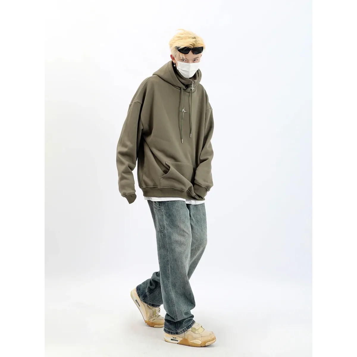 Harajuku High Neck Hoodie