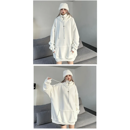 Harajuku High Neck Hoodie