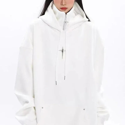 Harajuku High Neck Hoodie