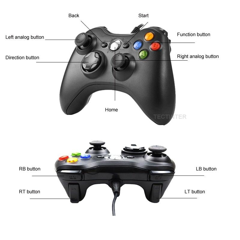 High Quality Black USB Wired Joystick Vibration Gamepad Controller Compatible With PC Monitor Laptop Smart TV