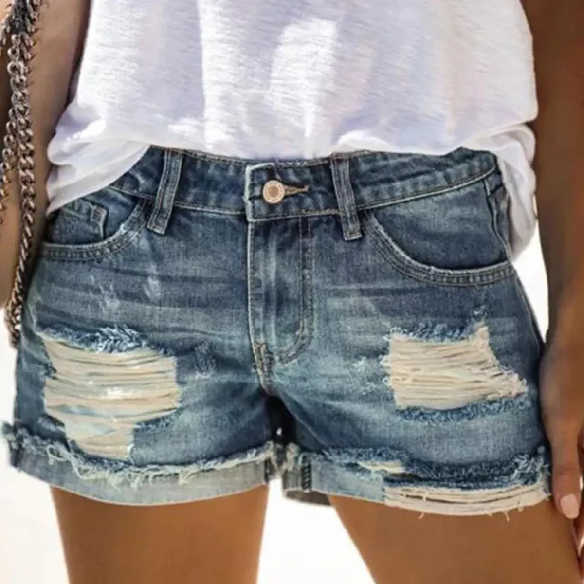 Korean Style High Waist Jean Shorts