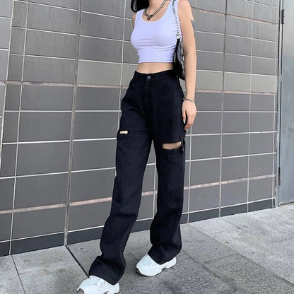 Street Fashion Casual High Waist Jeans