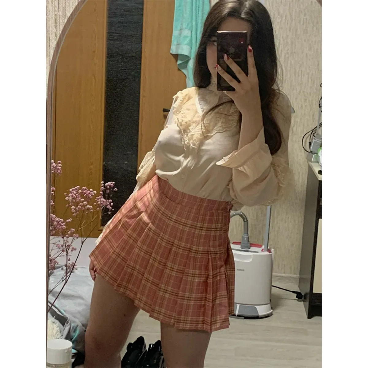 High Waist Pleated A-line Skorts
