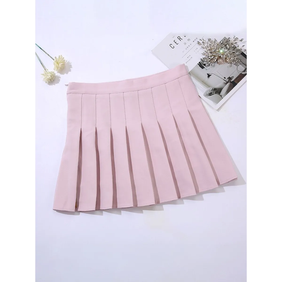High Waist Pleated A-line Skorts