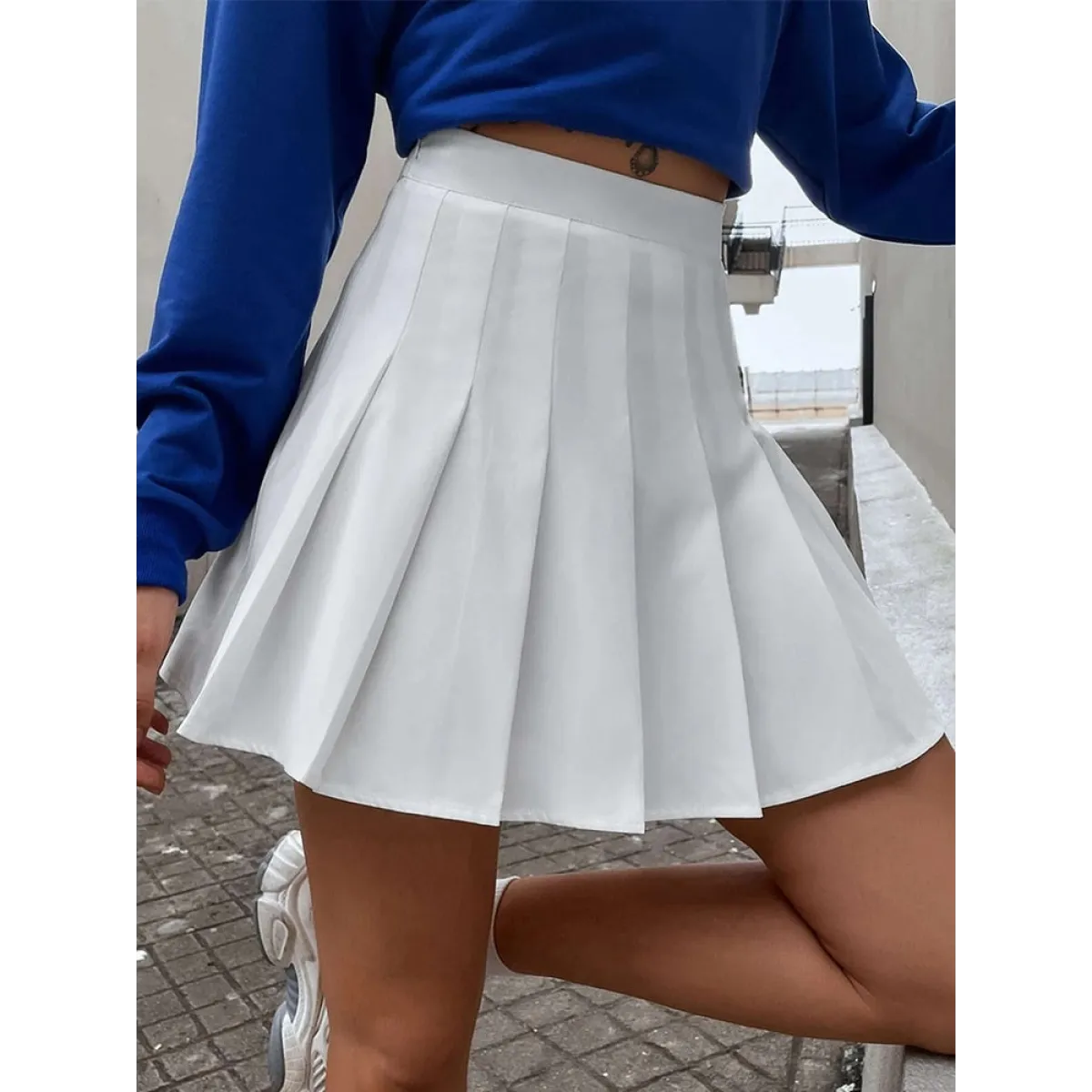 High Waist Pleated A-line Skorts