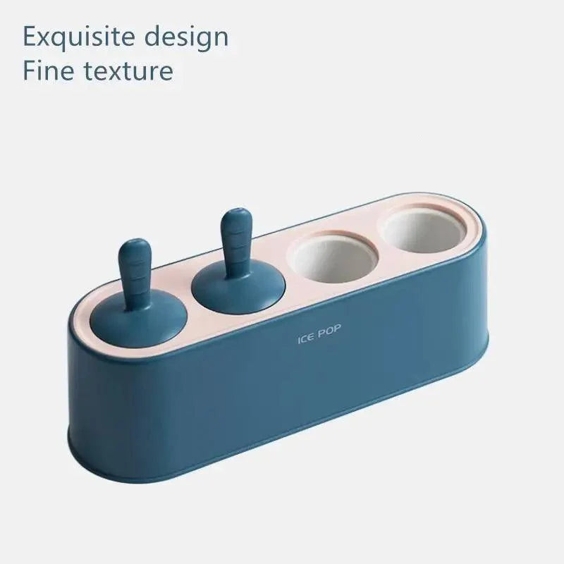 Home Ice Cream Mold Popsicle Tool Silicone 4-hole Popsicle Box Children Dessert Ice Cream Maker Kitchen Tools Diy Ice Cream