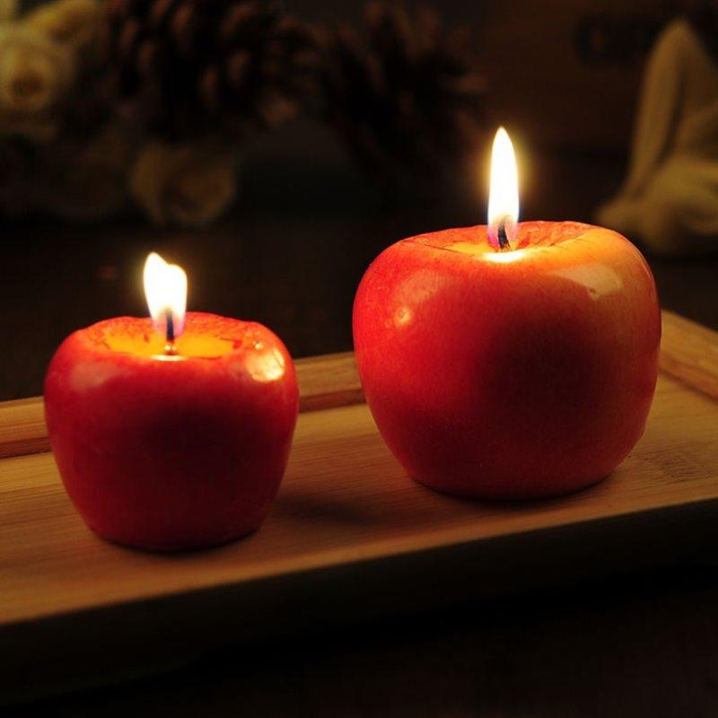 Home Red Apple Shape Scented Candles Creative Apple Shaped Scented Candles Simulation Fruit Candles Valentine&