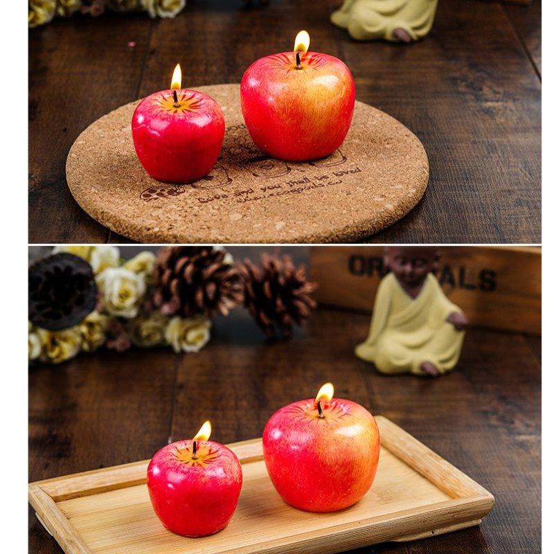 Home Red Apple Shape Scented Candles Creative Apple Shaped Scented Candles Simulation Fruit Candles Valentine&