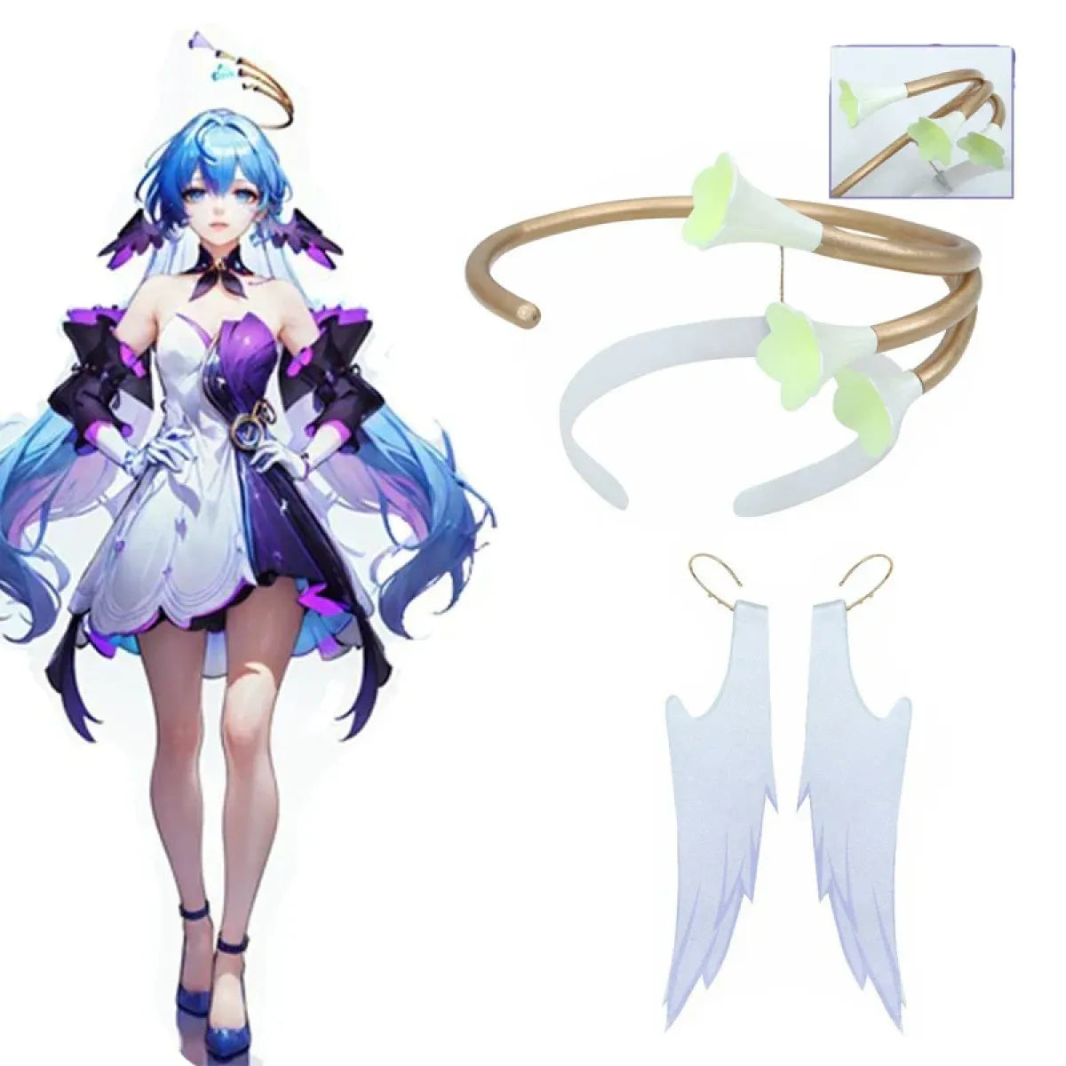 Honkai Star Rail March 7th Cosplay Costume with Wig &amp; Accessories
