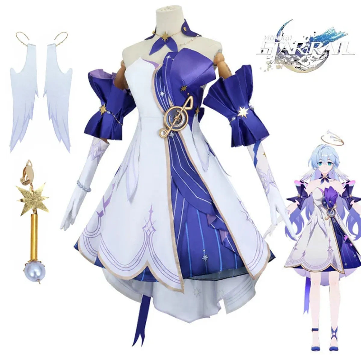 Honkai Star Rail March 7th Cosplay Costume with Wig &amp; Accessories