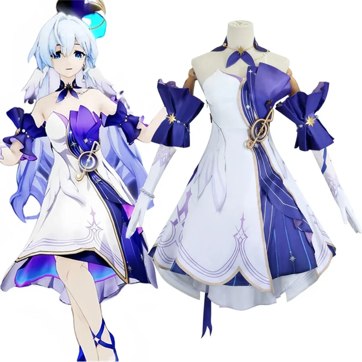 Honkai Star Rail March 7th Cosplay Costume with Wig &amp; Accessories