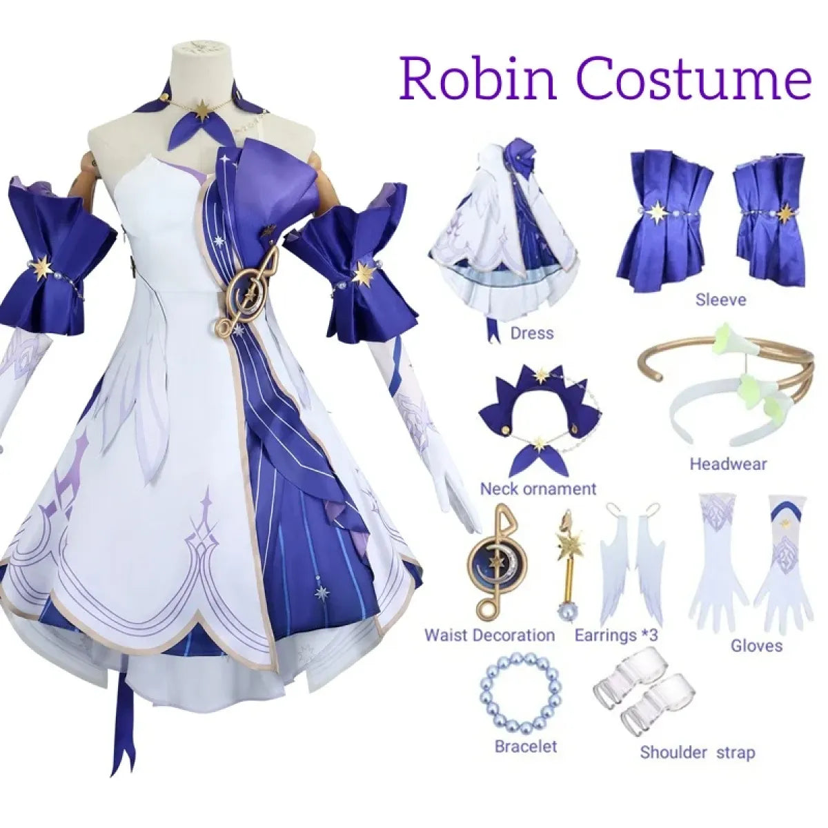 Honkai Star Rail March 7th Cosplay Costume with Wig &amp; Accessories