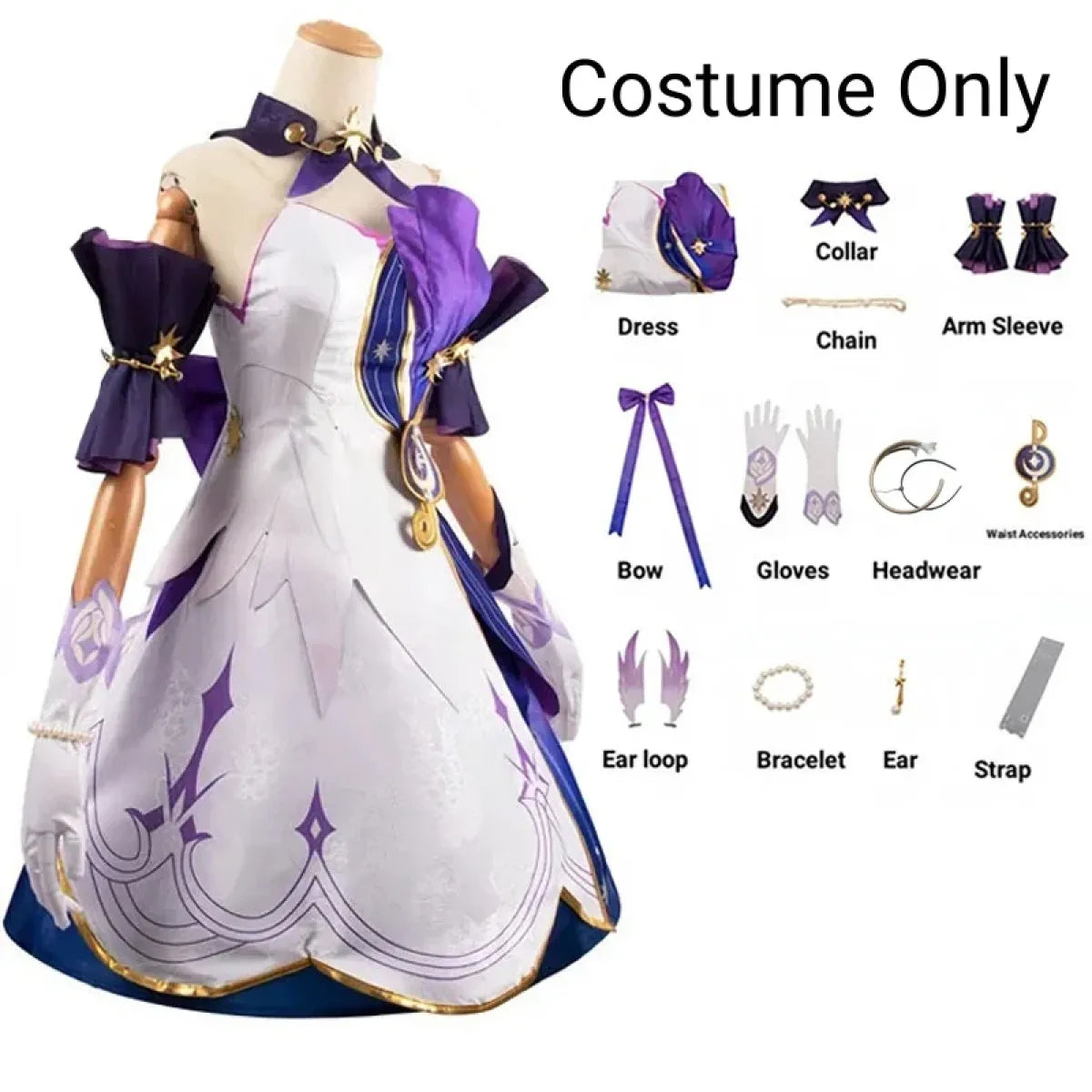 Honkai Star Rail Robin Cosplay Costume – Dress, Wig, Wings &amp; Accessories