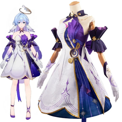 Honkai Star Rail Robin Cosplay Costume – Dress, Wig, Wings &amp; Accessories