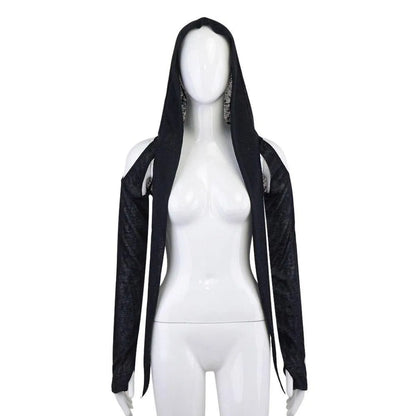 Hooded Long Sleeve Crop Top