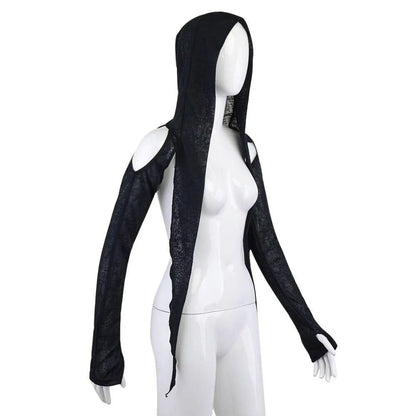 Hooded Long Sleeve Crop Top