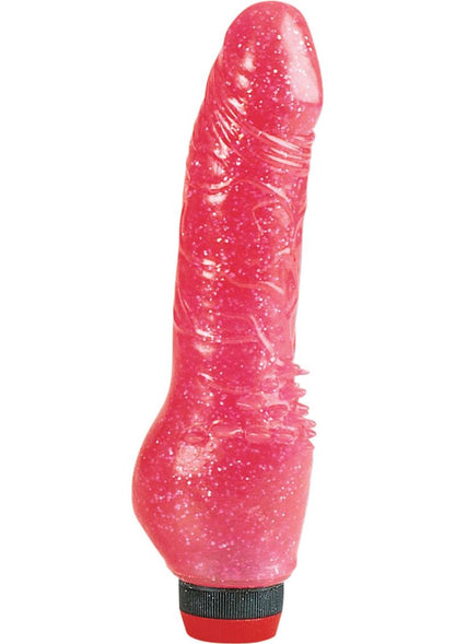 Hot Pinks Clitterific Vibrating Dildo 8 Inch Multi-Speed Vibrations