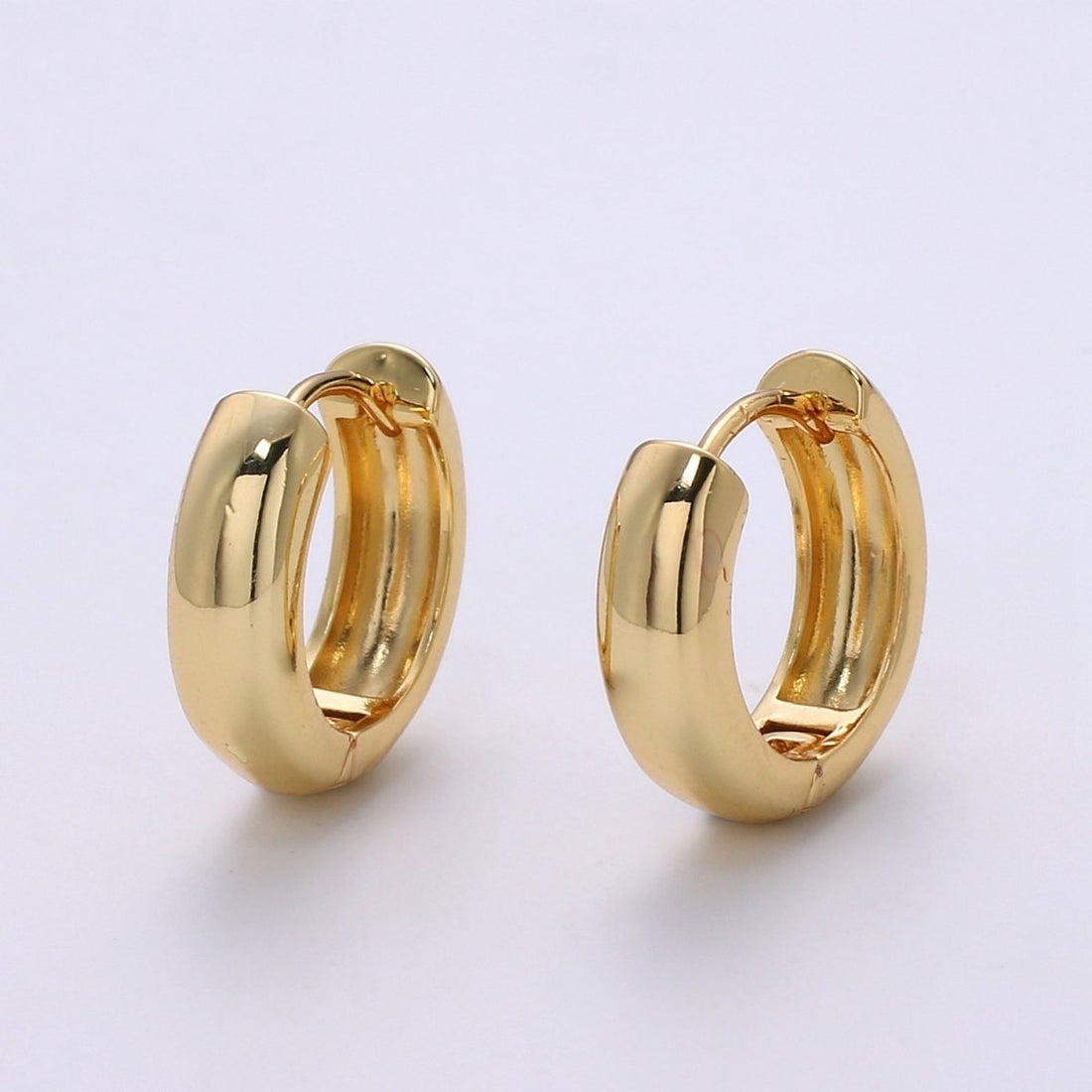 HUGGIE EARRING 18mm- Hoops,9.8mm- 18K Small Loops, Huggie Hoop Earring, Hoop Earrings Q-348 Q-392