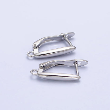 Huggie Hoop One-Touch Hoop Earring Findings in 18K Gold Plating, Earring Hoop with Open Link Ring Z-165 Z-166